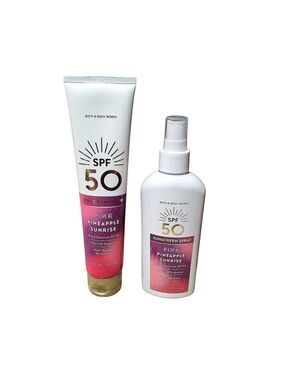 BATH & BODY WORKS PINK PINEAPPLE SUNSCREEN LOTION SPRAY SPF50